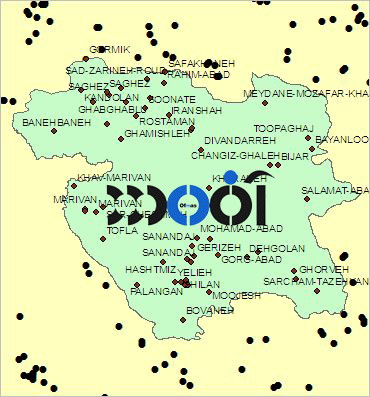 شیپ فایل ایستگاه های هواشناسی استان کردستان