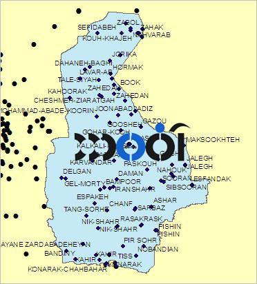 شیپ فایل ایستگاه های هواشناسی استان سیستان و بلوچستان