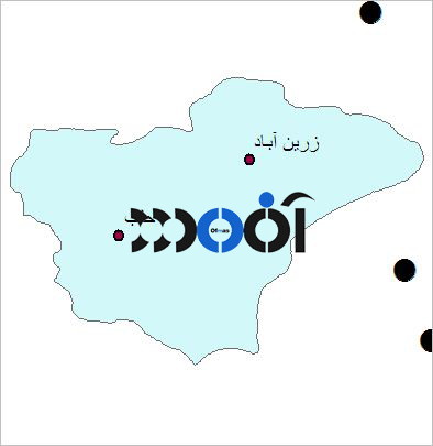 شیپ فایل شهرهای شهرستان ایجرود به صورت نقطه ای