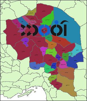 شیپ فایل بخش های استان کرمان 