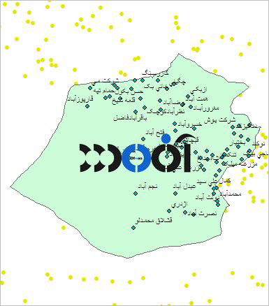 شیپ فایل روستاهای شهرستان نظرآباد