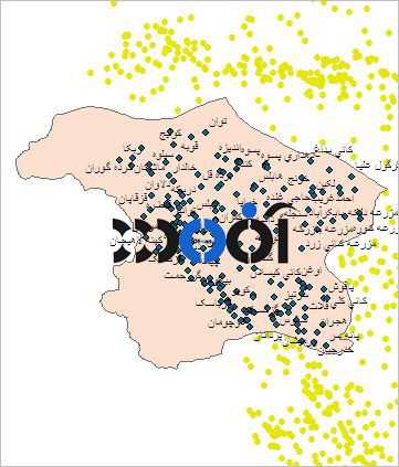 شیپ فایل روستاهای شهرستان پیرانشهر