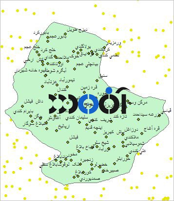 شیپ فایل روستاهای شهرستان شوط