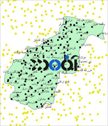 شیپ فایل روستاهای شهرستان کوثر