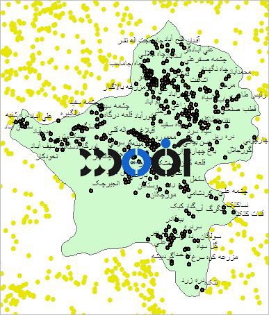 شیپ فایل روستاهای شهرستان بروجن