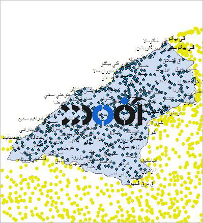 شیپ فایل روستاهای شهرستان کلیبر