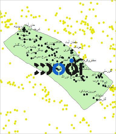 شیپ فایل روستاهای شهرستان فارسان