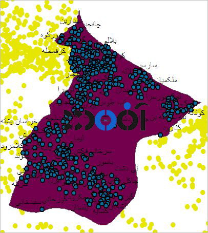 شیپ فایل روستاهای شهرستان رودسر