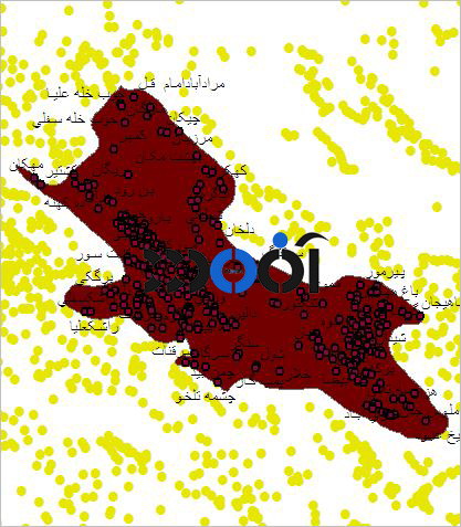 شیپ فایل روستاهای شهرستان سپیدان