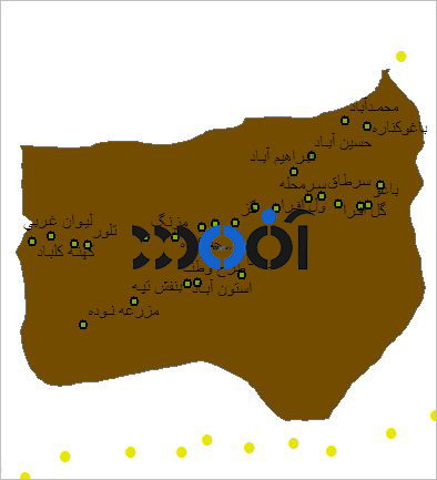 شیپ فایل روستاهای شهرستان بندر گز