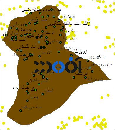 شیپ فایل روستاهای شهرستان علی آباد