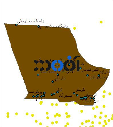 شیپ فایل روستاهای شهرستان گمیشان