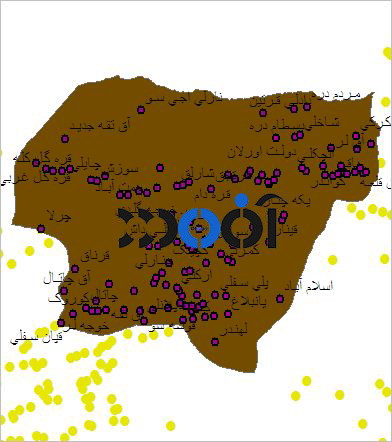 شیپ فایل روستاهای شهرستان مراوه تپه