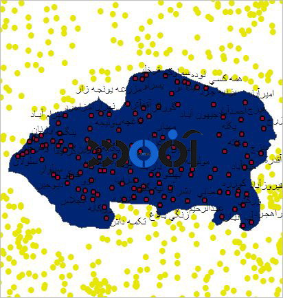 شیپ فایل روستاهای شهرستان همدان