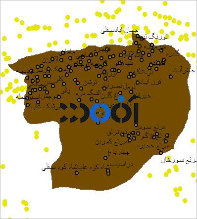 شیپ فایل روستاهای شهرستان گرگان