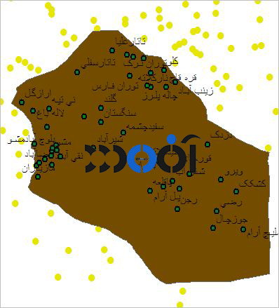 شیپ فایل روستاهای شهرستان رامیان