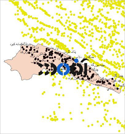 شیپ فایل روستاهای شهرستان ایلام