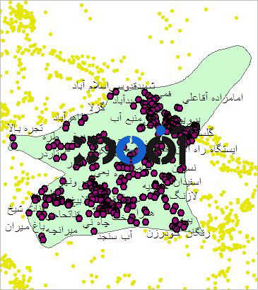 شیپ فایل روستاهای شهرستان نطنز