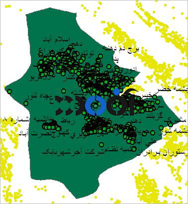 شیپ فایل روستاهای شهرستان شهربابک