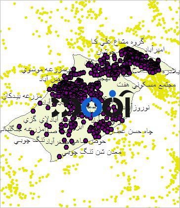 شیپ فایل روستاهای شهرستان مبارکه