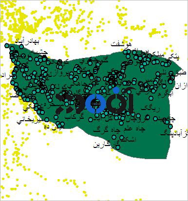 شیپ فایل روستاهای شهرستان رودبار جنوبی