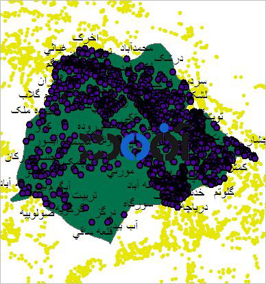 شیپ فایل روستاهای شهرستان جیرفت