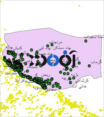 شیپ فایل روستاهای شهرستان آران و بیدگل