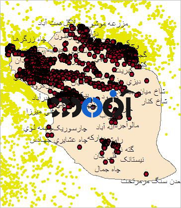 شیپ فایل روستاهای شهرستان اصفهان