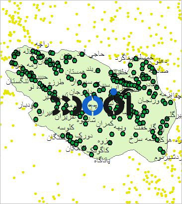 شیپ فایل روستاهای شهرستان فریدونشهر