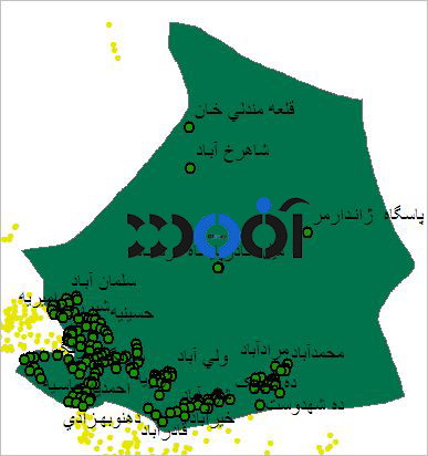 شیپ فایل روستاهای شهرستان فهرج