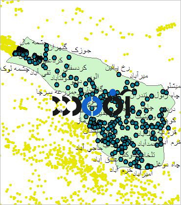 شیپ فایل روستاهای شهرستان تیران و کرون