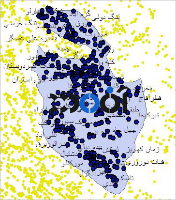 شیپ فایل روستاهای شهرستان سمیرم