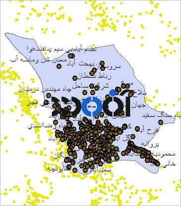 شیپ فایل روستاهای شهرستان برخوار