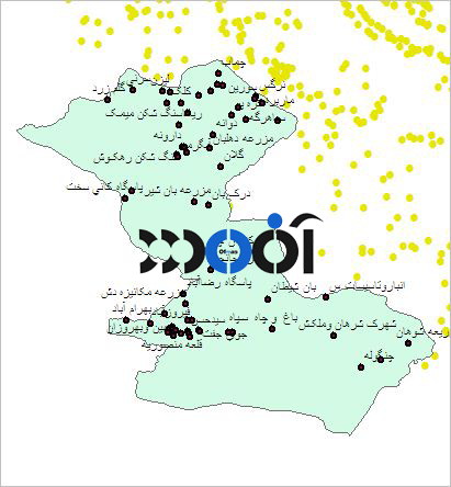 شیپ فایل روستاهای شهرستان مهران