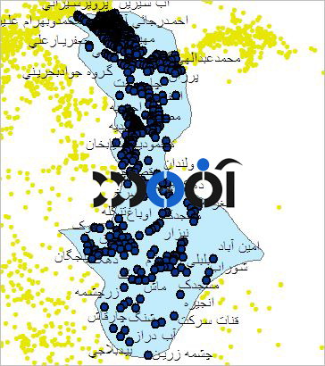 شیپ فایل روستاهای شهرستان شهرضا