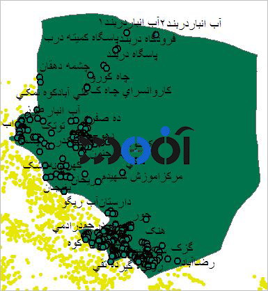 شیپ فایل روستاهای شهرستان راور