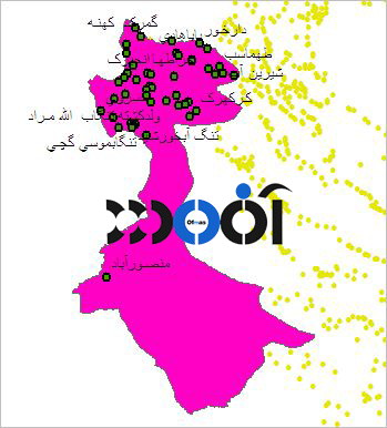 شیپ فایل روستاهای شهرستان قصر شیرین