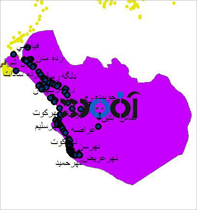 شیپ فایل روستاهای شهرستان آبادان