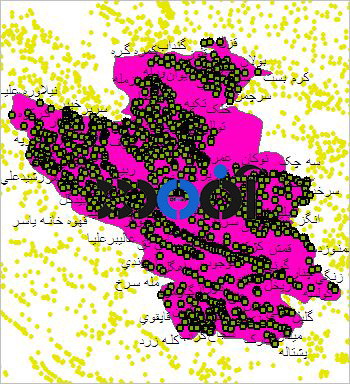 شیپ فایل روستاهای شهرستان کرمانشاه