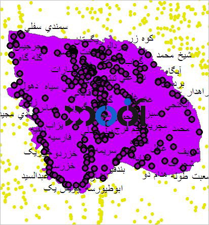 شیپ فایل روستاهای شهرستان شوشتر