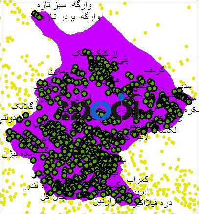 شیپ فایل روستاهای شهرستان اندیکا