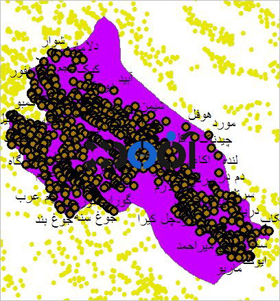 شیپ فایل روستاهای شهرستان ایذه