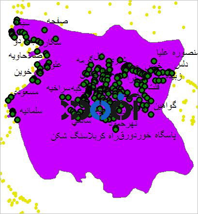 شیپ فایل روستاهای شهرستان شادگان