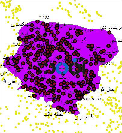 شیپ فایل روستاهای شهرستان لالی