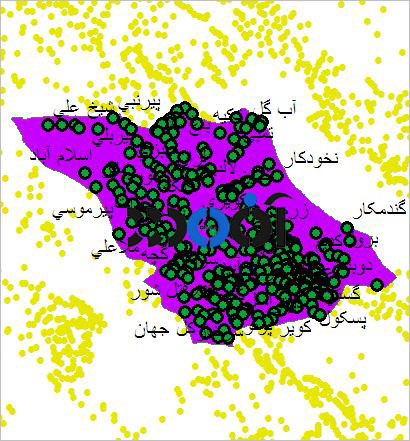 شیپ فایل روستاهای شهرستان باغملک