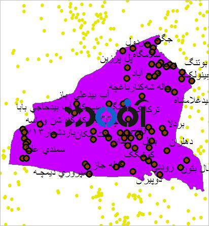 شیپ فایل روستاهای شهرستان گتوند