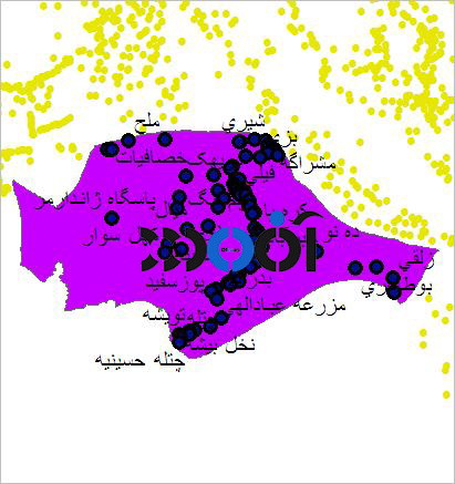 شیپ فایل روستاهای شهرستان هندیجان