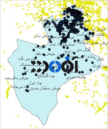 شیپ فایل روستاهای شهرستان سرایان