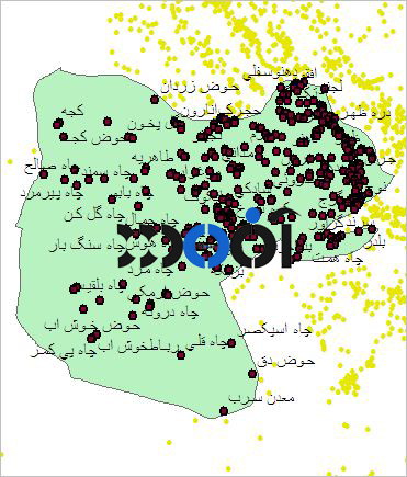 شیپ فایل روستاهای شهرستان فردوس