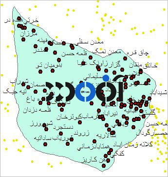 شیپ فایل روستاهای شهرستان فیروزه